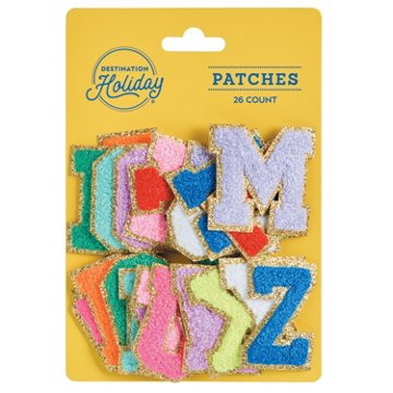 Destination Holiday Letters Patches, 26 ct