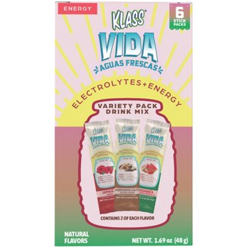 Klass Vida Aguas Frescas Electrolytes + Energy Variety Stick Packs