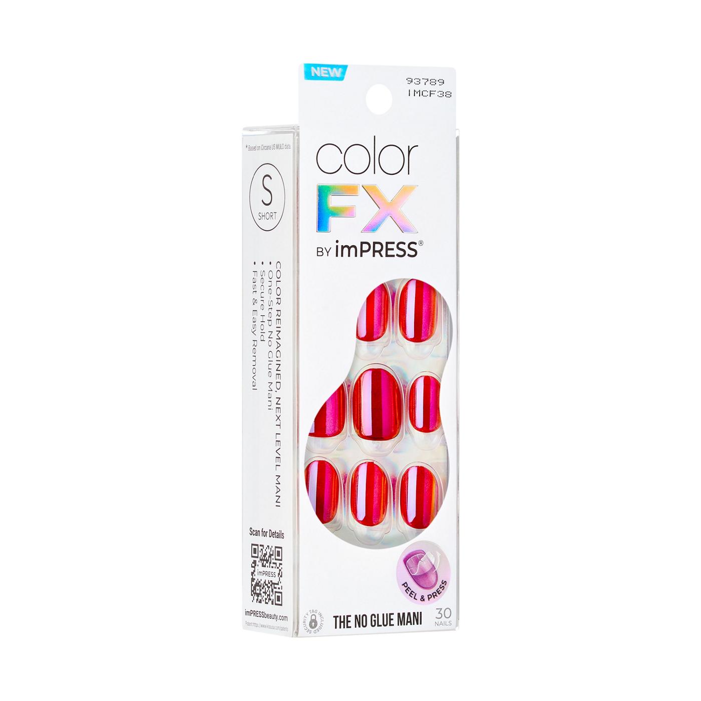 KISS imPRESS Color FX No Glue Press-On Manicure Nails - Floating Nails (Pink Oval Short Nails); image 7 of 7
