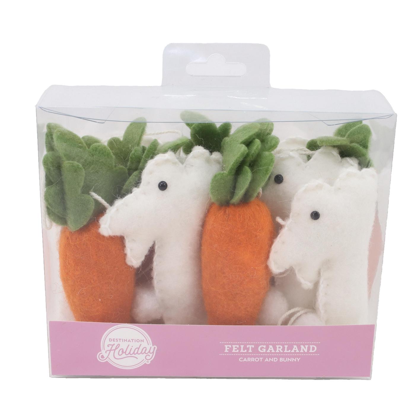 Destination Holiday Carrots & Bunnies Felt Easter Garland - Shop ...