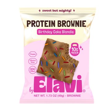 Elavi Birthday Cake Blondie  Protein Brownie
