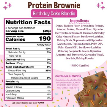 Elavi Birthday Cake Blondie  Protein Brownie