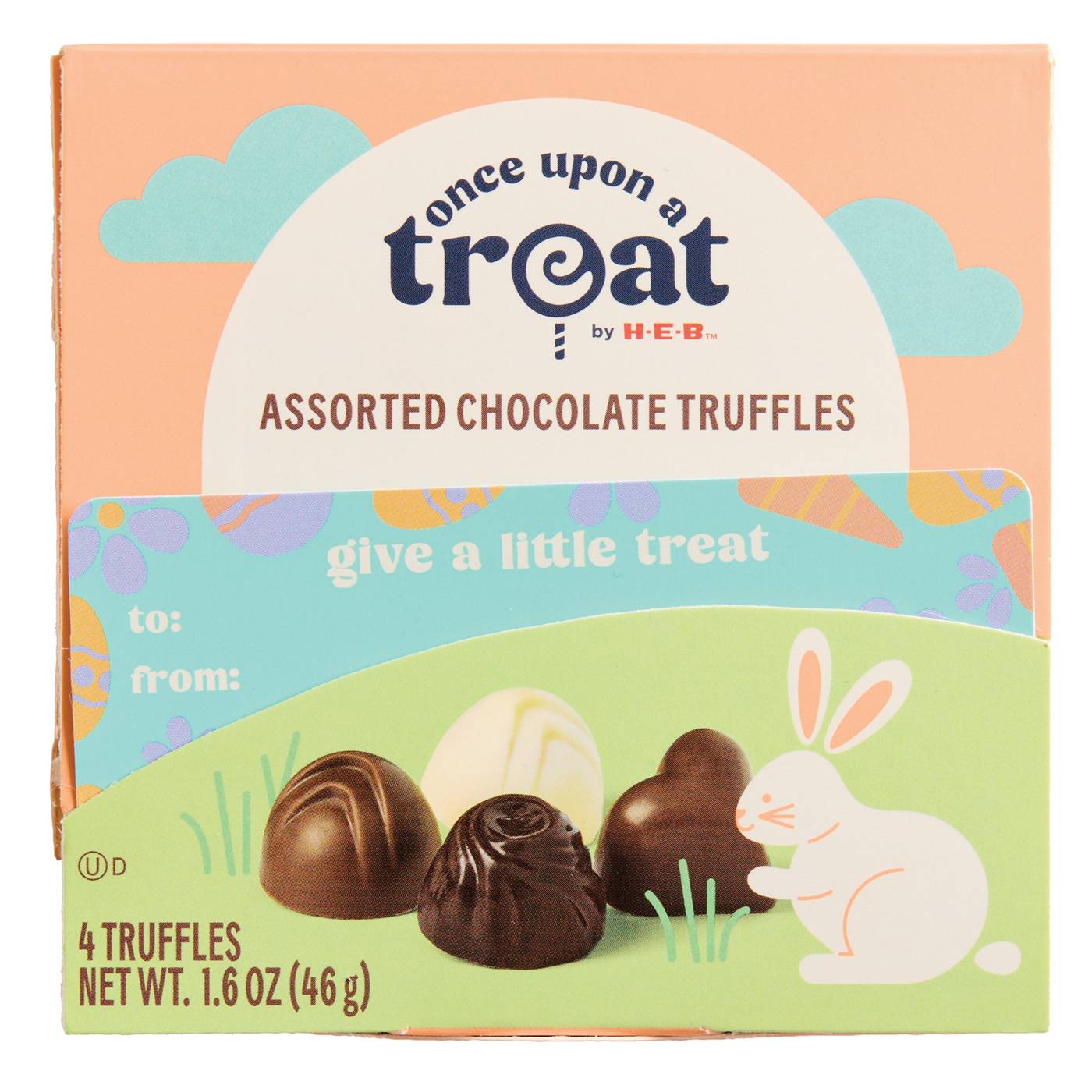 Once Upon a Treat by H-E-B Assorted Chocolate Truffles Easter Gift Box, 4 pc; image 1 of 6