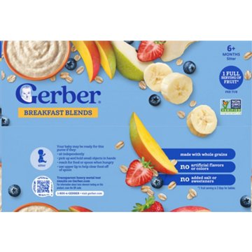 Gerber Breakfast Blends Baby Food Variety Pack, 4 oz Tubs