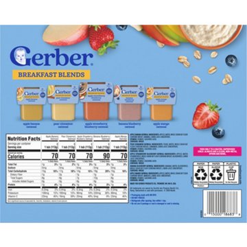 Gerber Breakfast Blends Baby Food Variety Pack, 4 oz Tubs