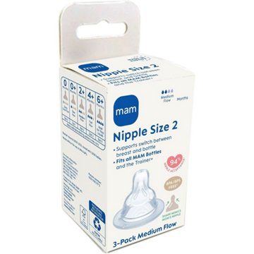 MAM Medium Flow Size 2 Nipples, 3 ct