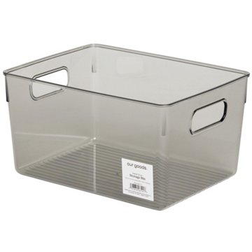 our goods Small Bin Translucent - Grey, 9.5'' x 7.5'' x 5''