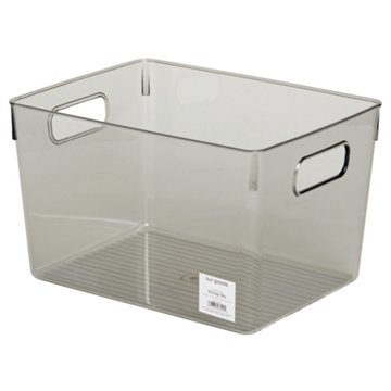 our goods Large Bin Translucent - Grey, 13'' x 9.5'' x 7.5''