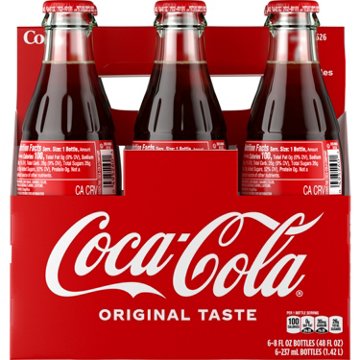 Coca-Cola Cane Sugar Soda Soft Drink 6 pk Glass Bottles