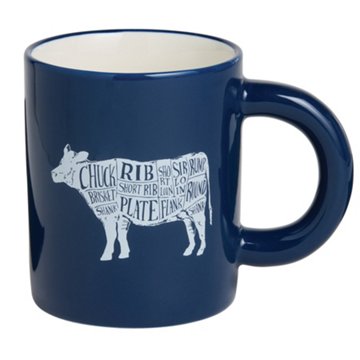 Henry's Cook Blue Stoneware Coffee Mug - Cow, 16 oz