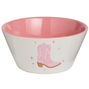Henry's Cook Stoneware Bowl - Pink Cowboy Boot, 6"