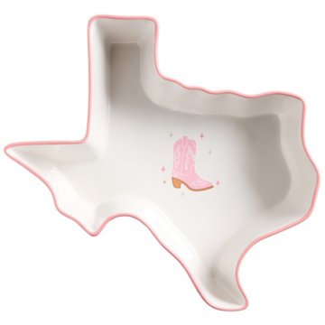Henry's Cook Texas Stoneware Serving Dish - Pink Cowboy Boot, 13"