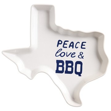 Henry's Cook 13" Texas Peace Love & BBQ Stoneware Serving Plate
