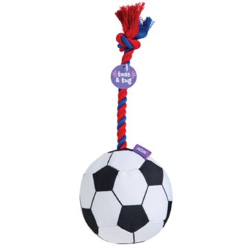 Woof & Whiskers Soccer Ball On Rope Dog Toy