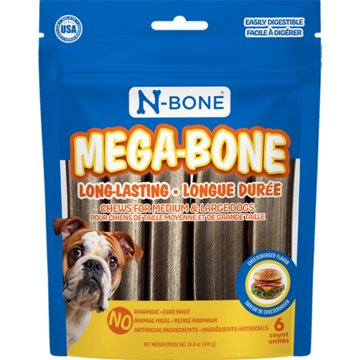 N-Bone Mega Bone Dog Chews - Cheeseburger Flavor