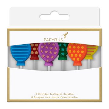 Papyrus Birthday Birthday Candles - Multi-Color Balloon, 6 ct