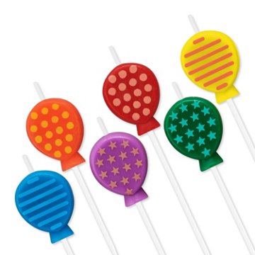 Papyrus Birthday Birthday Candles - Multi-Color Balloon, 6 ct