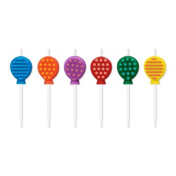 Papyrus Birthday Birthday Candles - Multi-Color Balloon, 6 ct