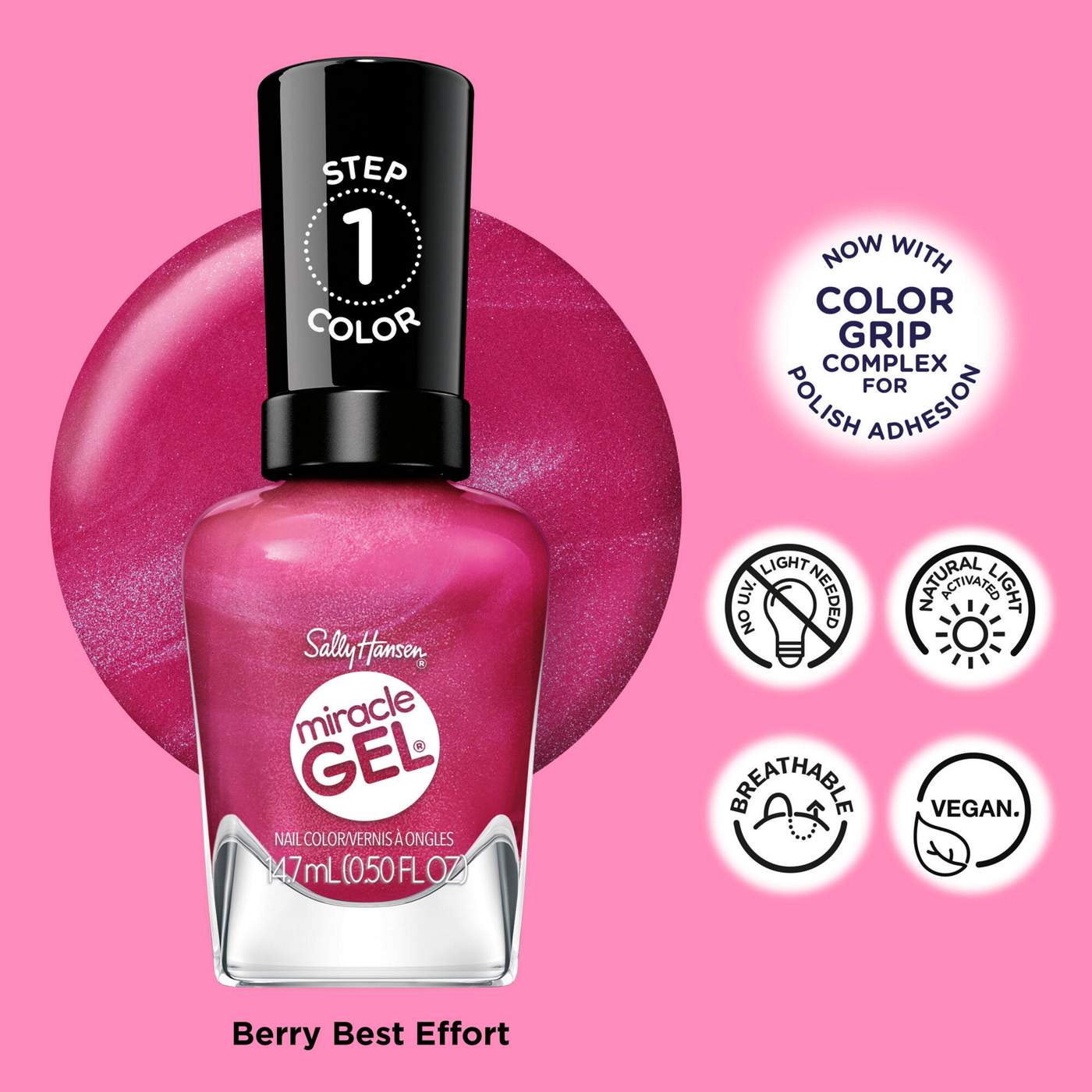 Sally Hansen Miracle Gel Nail Polish - Berry Best Effort; image 4 of 10