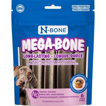 N-Bone Mega Bone Dog Chews - Blueberry Pumpkin Flavor
