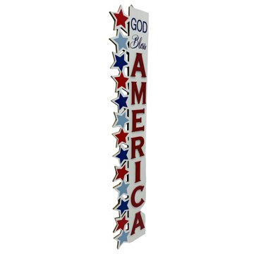 Destination Holiday God Bless America Patriotic Porch Leaner, 8.5" x 47.8"