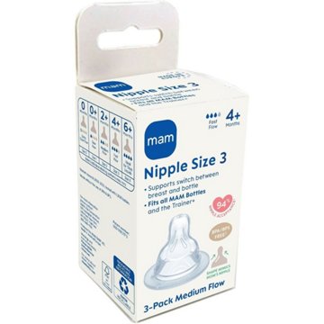 MAM Medium Flow Size 3 Nipples, 3 ct