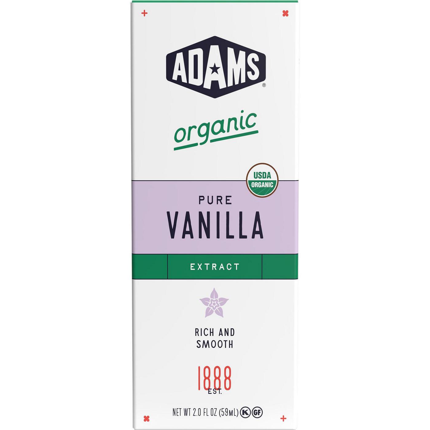 Adams Organic Pure Vanilla Extract; image 1 of 3