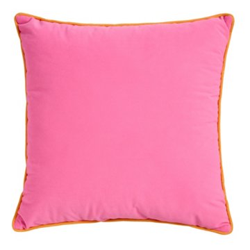 Destination Holiday Pink & Orange Velvet Throw Pillow, 16" x 16"