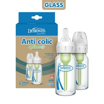 Dr Browns Anti-Colic Glass 4 oz Baby Bottles, 2 ct