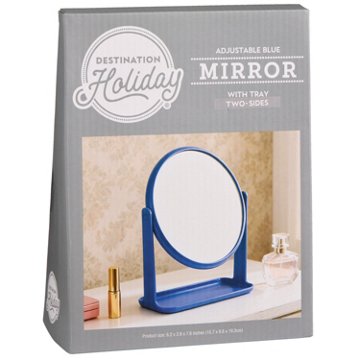 Destination Holiday Dual Sided Vanity Mirror with Tray - Blue