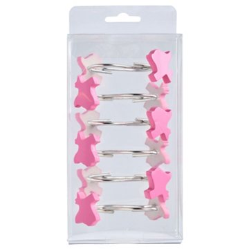 Destination Holiday Texas Shaped Shower Curtain Hooks - Pink, 10 ct