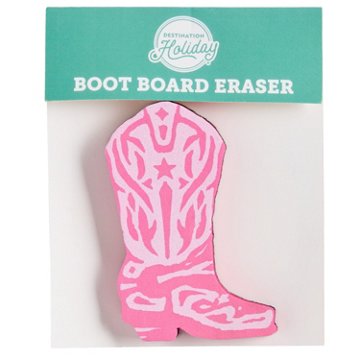 Destination Holiday Pink Cowboy Boot Dry Erase Whiteboard Eraser
