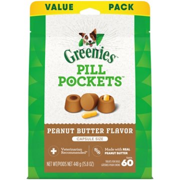 Greenies Pill Pockets Capsule Size - Peanut Butter Flavor, 15.8 oz