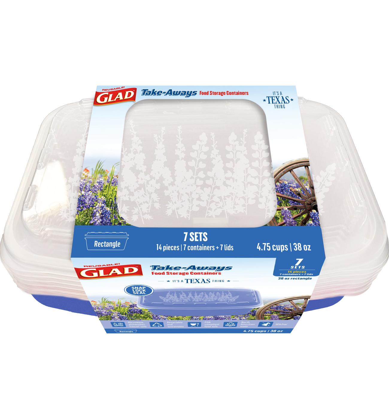 Glad Take-Aways Food Storage Texas Edition - Bluebonnet; image 2 of 2