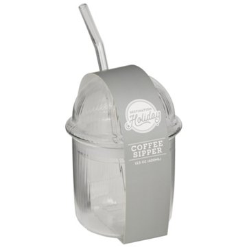 Destination Holiday Dome Glass Coffee Sipper - Clear, 13.5 oz