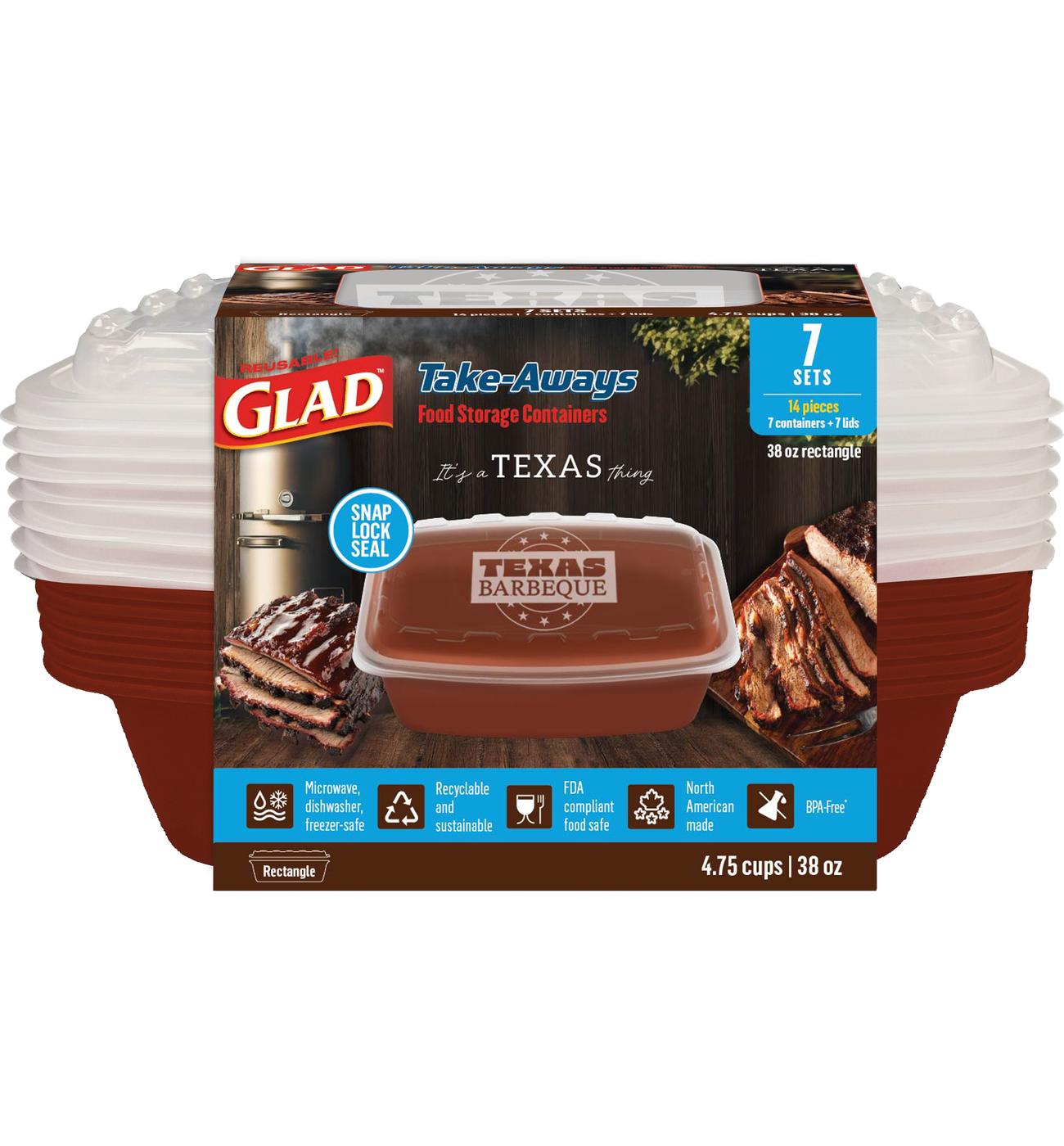 Glad Take-Aways Food Storage Texas Edition - BBQ; image 1 of 2