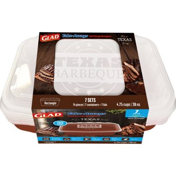 Glad Take-Aways Food Storage Texas Edition - BBQ, 7 pk