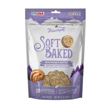 Triumph Soft Baked Dog Biscuits - Real Peanut Butter, 8 oz