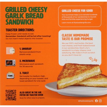 Lily's Toaster Grills Grilled Cheesy Garlic Bread Sandwiches