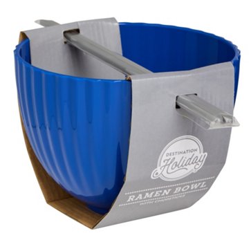 Destination Holiday Blue Ramen Noodle Bowl & Chopsticks