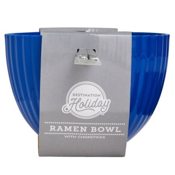 Destination Holiday Blue Ramen Noodle Bowl & Chopsticks