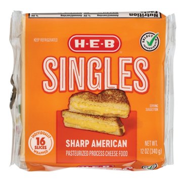 H-E-B Sharp American Cheese Singles