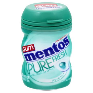 Mentos Pure Fresh Spearmint Sugar Free Gum, 10 pc