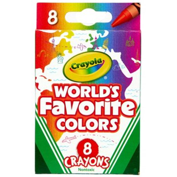 Crayola World's Favorite Colors Crayons, 8 pk