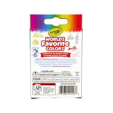 Crayola World's Favorite Colors Crayons, 8 pk