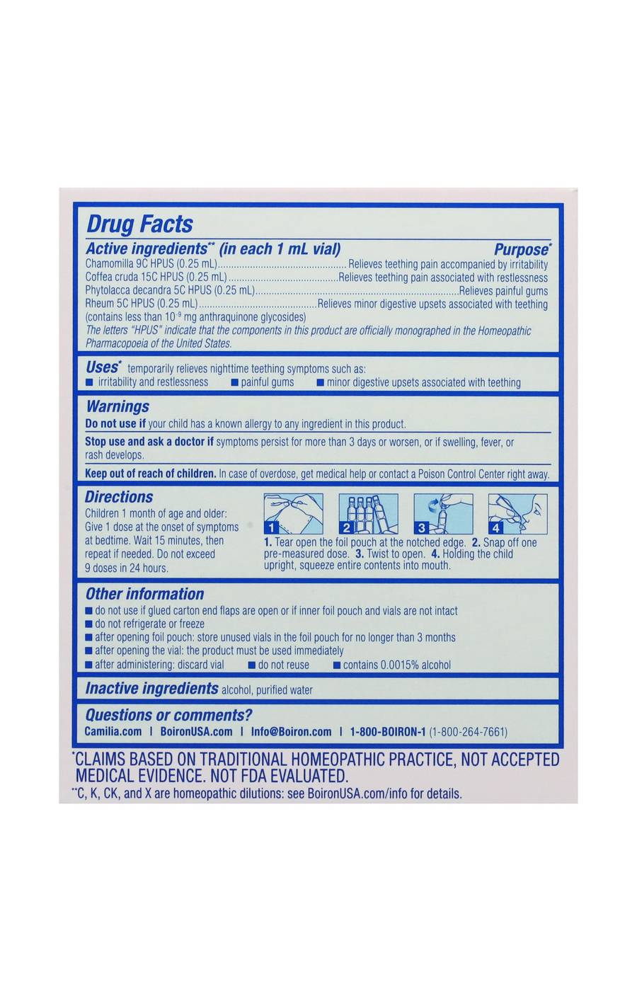 Boiron Camilia Bedtime Liquid Doses - Teething Relief; image 3 of 3