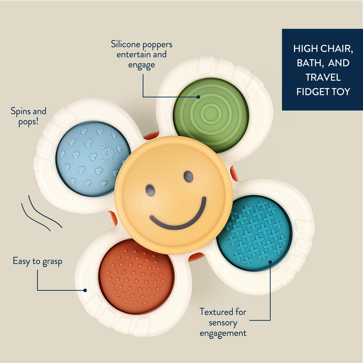Itzy Ritzy Pop & Whirl Smile Spinner Fidget Toy; image 3 of 5