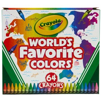 Crayola World's Favorite Colors Crayons, 64 pk