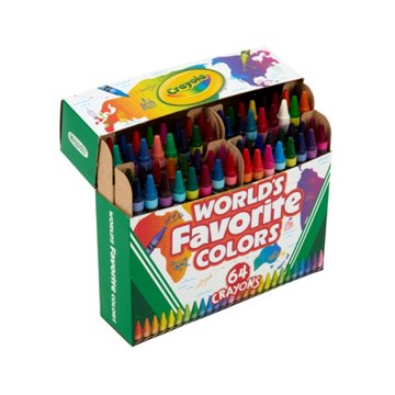 Crayola World's Favorite Colors Crayons, 64 pk