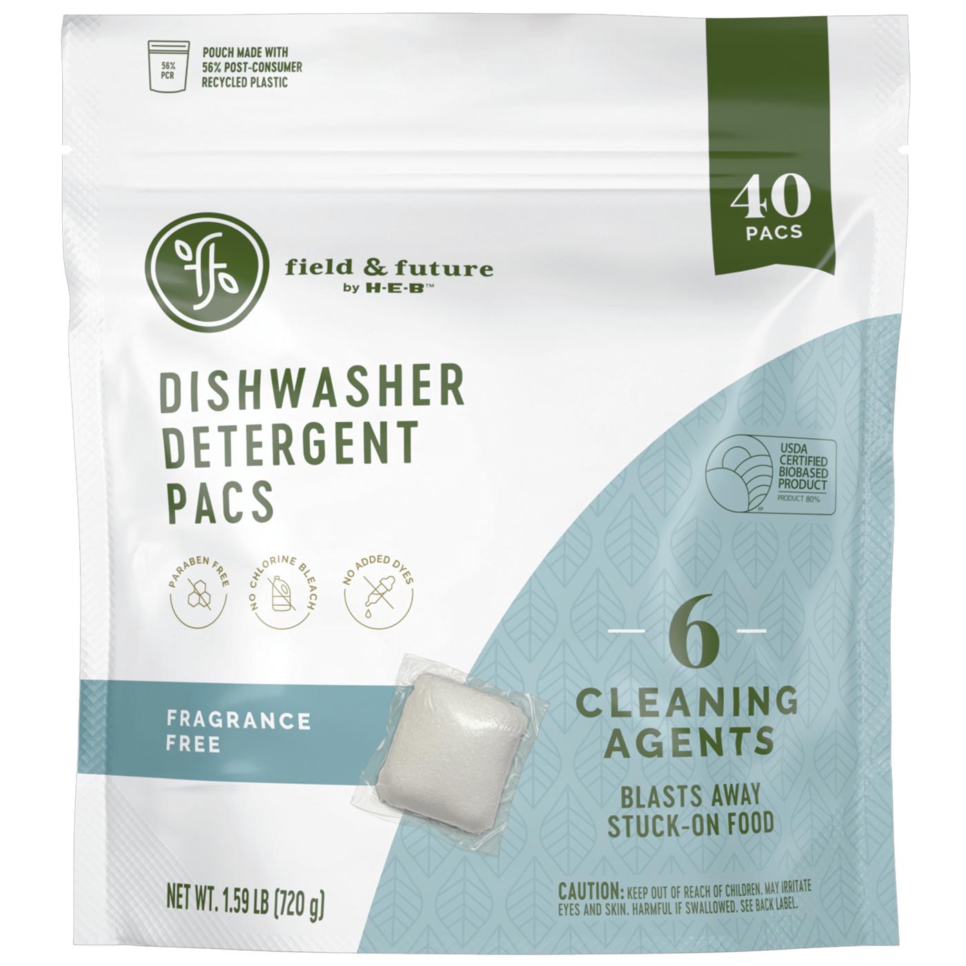 Field & Future by H-E-B Dishwasher Detergent Pacs - Fragrance Free; image 1 of 5